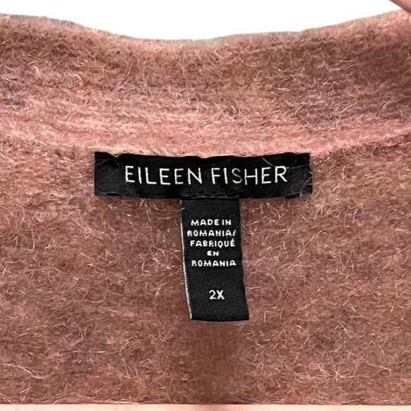 Eileen Fisher Mohair Blend Longline Cardigan Pink 2X Wool Mohair - Picture 8 of 12